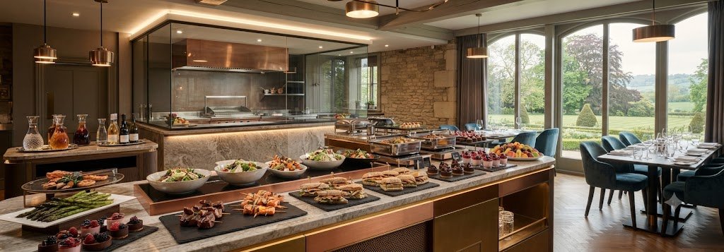 Conference working lunch from The Grill kitchen at Oakwood Hotel