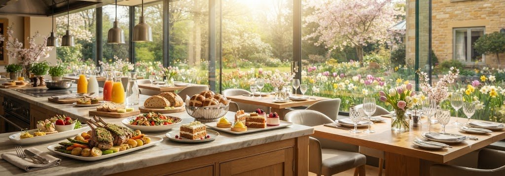 Spring seasonal Easter lunch from The Grill at Oakwood Hotel